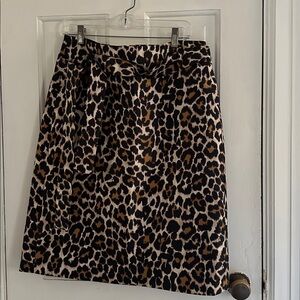 J. Crew Leopard Print Skirt - Black and Brown